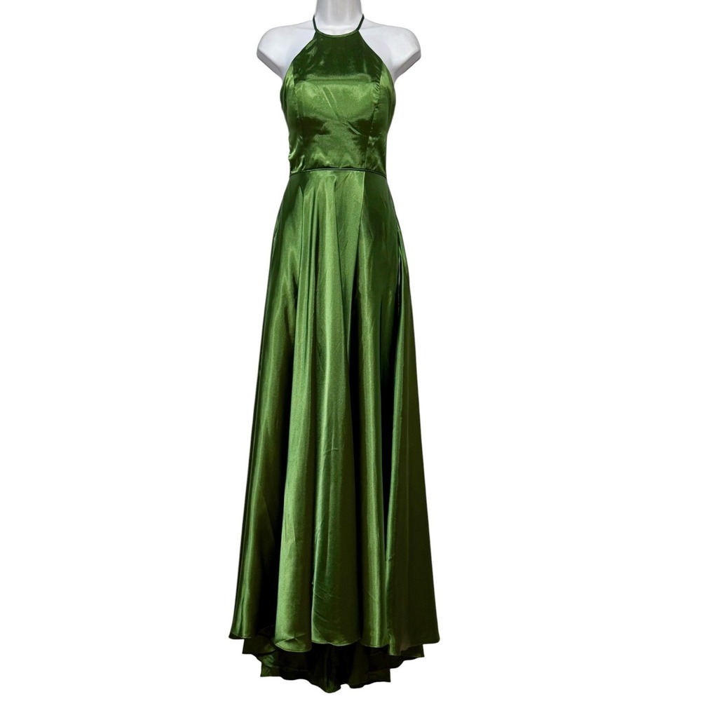 Blondie Nites Old Money Satin Halter Gown Women's Size 1‎ Coquette Mermaidcore